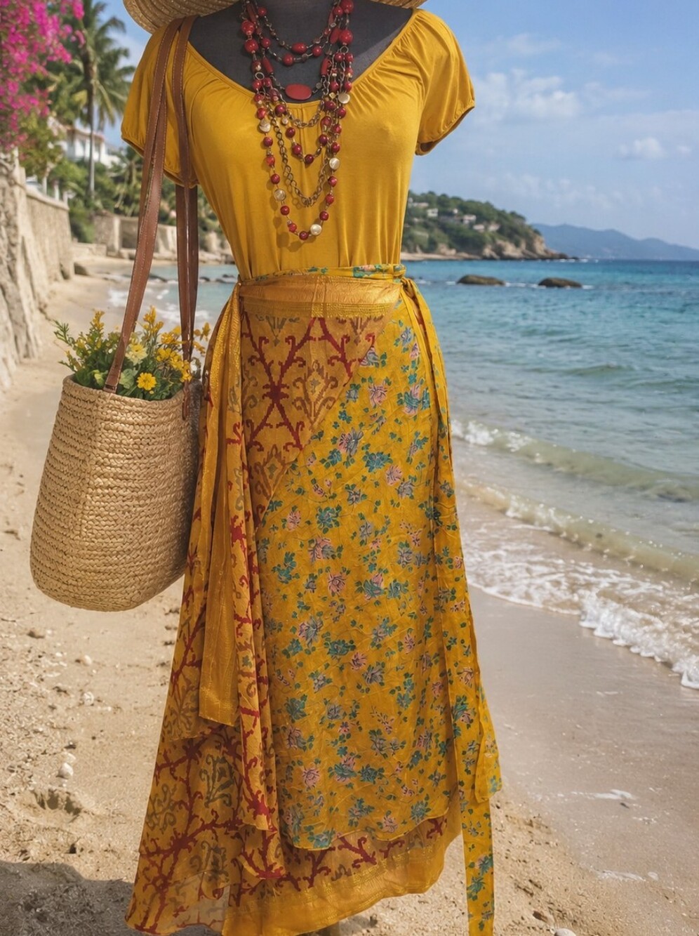 REVERSIBLE SARI Wrap SKIRT O/S